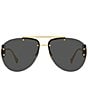Color:Black/Gold - Image 2 - Women's VE2250 63mm Aviator Sunglasses