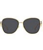 Color:Gold/Grey - Image 2 - Women's VE2256 Medusa 60mm Gold Butterfly Sunglasses