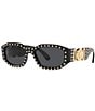 Color:Black/Grey - Image 1 - Women's Ve4361 53mm Studded Square Sunglasses