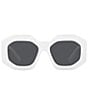 Color:White - Image 2 - Women's Ve4424u 56mm Polarized Rectangle Sunglasses