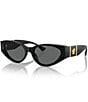 Color:Black - Image 1 - Women's Ve4454 55mm Cat Eye Sunglasses