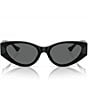 Color:Black - Image 2 - Women's Ve4454 55mm Cat Eye Sunglasses