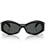 Color:Black/Dark Grey - Image 2 - Women's VE4466 53mm Irregular Sunglasses