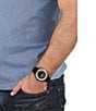 Color:Black - Image 4 - Versus By Versace Men's Reaction Quartz Analog Gold Tone Black Silicone Strap Watch