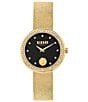 Color:Gold/Black - Image 1 - Versus By Versace Women's Lea Crystal Analog Gold Stainless Steel Mesh Bracelet Watch