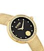 Color:Gold/Black - Image 3 - Versus By Versace Women's Lea Crystal Analog Gold Stainless Steel Mesh Bracelet Watch