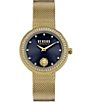 Color:Gold - Image 1 - Versus by Versace Women's Lea Crystal Analog Gold Stainless Steel Mesh Bracelet Watch