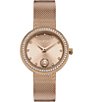 Color:Rose Gold - Image 1 - Versus by Versace Women's Lea Crystal Analog Rose Gold Stainless Steel Mesh Bracelet Watch