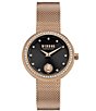 Color:Rose Gold - Image 1 - Versus By Versace Women's Lea Crystal Analog Rose Gold Stainless Steel Mesh Bracelet Watch