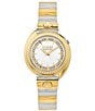 Color:Two Tone - Image 1 - Versus By Versace Women's Tortona Crystal Two Hand Two Tone Stainless Steel Bracelet Watch