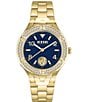 Color:Gold - Image 1 - Versus By Versace Women's Vittoria Crystal Analog Gold Stainless Steel Bracelet Watch