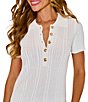VICI Collection Collared Short Sleeve Half Button Front Top - Image 4