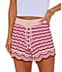 VICI Collection Coordinating Knit Crochet Drawstring Shorts - Image 5