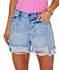 VICI Collection Distressed Denim Frayed 4#double; Shorts - Image 4