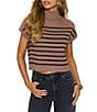 VICI Collection Mock Neck Sleeveless Striped Knit Top - Image 1