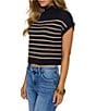 VICI Collection Mock Neck Cap Sleeve Striped Knit Top - Image 3