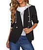 VICI Collection Outerwear Hooded Long Sleeve Blazer - Image 4