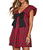 VICI Collection Plaid Bow Dress - Image 3