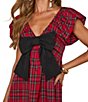 VICI Collection Plaid Bow Dress - Image 4