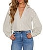 VICI Collection Striped Long Sleeve Button Down Top - Image 1