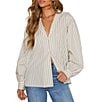VICI Collection Striped Long Sleeve Button Down Top - Image 4