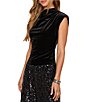VICI Collection Woven Velvet Cap Sleeve Top - Image 3