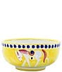 Color:Yellow - Image 1 - Campagna Cavallo Horse Print Cereal Bowl