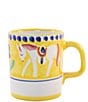 Color:Yellow - Image 1 - Campagna Cavallo Horse Print Coffee Mug
