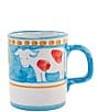 Color:Aqua - Image 1 - Campagna Mucca Cow Print Coffee Mug
