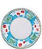 Color:Aqua - Image 1 - Campagna Mucca Cow Print Dinner Plate