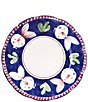 Color:Blue - Image 1 - Campagna Pesce Fish Print Dinner Plate