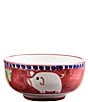 Color:Red - Image 1 - Campagna Porco Pig Print Cereal Bowl