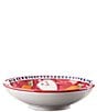 Color:Red - Image 1 - Campagna Porco Pig Print Coupe Pasta Bowl