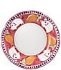 Color:Red - Image 1 - Campagna Porco Pig Print Dinner Plate