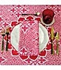 VIETRI Damask Tablecloth, Color:Red - Image 3