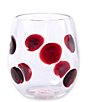Color:Red - Image 1 - Drop Stemless Wine Glass