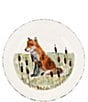 VIETRI Festive Fall Wildlife Fox Dinner Plate, Color:White/Brown - Image 1