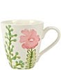 Color:White - Image 5 - Fiori Di Campo Collection Assorted Floral Coffee Mugs, Set of 4