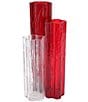 VIETRI Flora Collection Ombre Effect Glass Vase, Color:Red - Image 1