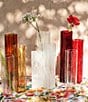 VIETRI Flora Collection Ombre Effect Glass Vase, Color:Red - Image 2