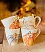 VIETRI Harvest Pumpkins White Medium Pumpkin Mug, Color:White - Image 2