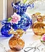 VIETRI Hibiscus Glass Tortoise Shell Bud Vase, Color:Cobalt - Image 4