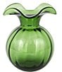 VIETRI Hibiscus Medium Fluted Vase, Color:Dark Green - Image 1