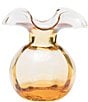 VIETRI Hibiscus Medium Fluted Vase, Color:Amber - Image 1