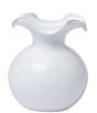 Color:White - Image 1 - Hibiscus Small Fluted Vase