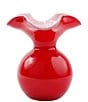 Color:Red - Image 1 - Hibiscus Small Fluted Vase