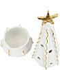 VIETRI Holiday Foresta Collection White Large Christmas Tree with Ribbon & Gold Star Figurine - Image 2