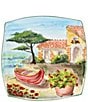 Vietri Landscape Wall Plates Collection Square Plate with Boat - Image 1