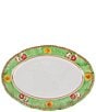 Color:Green - Image 1 - Melamine Campagna Chicken Gallina Print Oval Platter