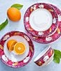 Color:Red - Image 2 - Melamine Campagna Porco Pig Print 4-Piece Place Setting